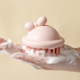 Bàn chải gội đầu silicon hình nơ, massage làm sạch sâu giảm ngứa ngăn rụng tóc ANGIHOME