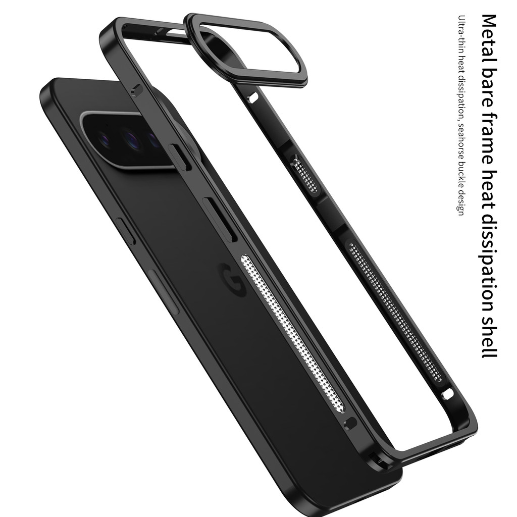Dành Cho Google Pixel 8 9 10 Pro XL 9A 9pro Khung Hợp Kim Nhôm Hàng Không Ốp Lưng Điện Thoại Ống Kính Kim Loại Tản Nhiệt Vỏ Chống Sốc