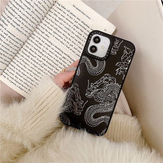Ốp lưng gương cho iPhone 16 15 14 13 12 11 Pro Max X XR XS, ốp điện thoại chống sốc cứng hình rồng Trung Quốc