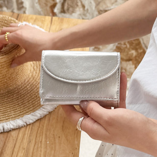 Ví nữ da PU đầy màu sắc Khóa dễ thương Hộp đựng thẻ đa chức năng có thể gập lại Ví đựng tiền xu