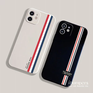 ibumpers Ốp Điện Thoại iPhone Họa Tiết Sọc Đơn Giản Cổ Điển Cho IPhone 16 15 14 12 13 11 Pro Max IP 7 8 Plus X XS XR Ốp Lưng Silicon Mềm Chống Sốc