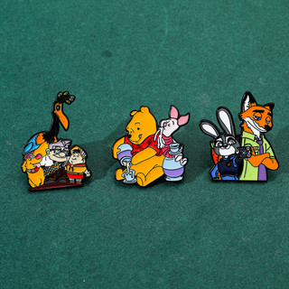 Hoạt Hình Dễ Thương Gấu Winnie Huy Hiệu Kim Loại Cáo Nick Judy Thỏ Nhân Vật Hoạt Hình Thổ Cẩm