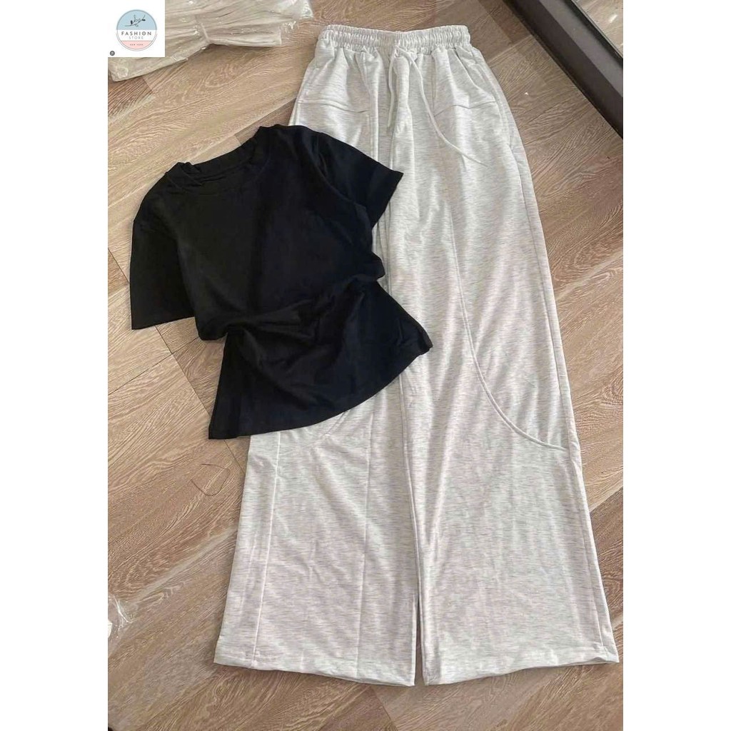Tổng hợp các Sét Bộ Quần Đũi + Mix Áo Thun Tăm Croptop trơn -quanao94