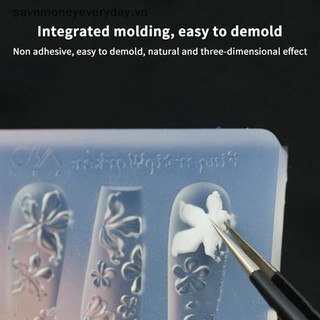 [savemoneyeveryday] Khuôn Làm Móng Silicon Hoa Phong Cách Pháp Trang Trí Móng Tay Móng Tay Thiết Kế DIY Tấm Dập Lập Thể Dụng Cụ Làm Móng Tay Đồ Dùng Nghệ Thuật [vn]