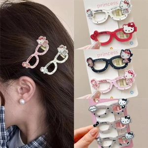 Sáng tạo và dễ thương KT mèo kính mỏ vịt kẹp cô gái ngọt ngào bangs và tóc gãy bên kẹp tóc hoạt hình kẹp tóc