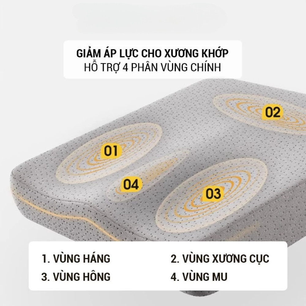 Đệm ngồi cao su non siêu đàn hồi, thiết kế công thái học chống đau xương cụt, giảm đau ê mông Dinohome