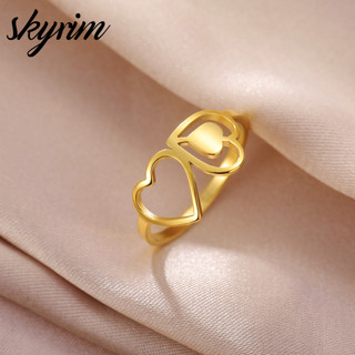 SKYRIM Trái Tim Rỗng Nhẫn Thanh Lịch Cho nữ Bé Gái từ Thép Không Gỉ - Tối Giản Xu hướng Trang Sức Quà Tặng