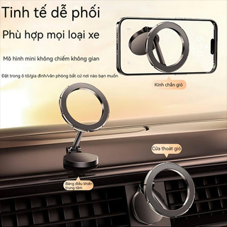 Giá đỡ điện thoại ô tô nam châm xoay 1080° – Hợp kim hàng không, dán chắc mọi bề mặt nghiêng, không kén xe