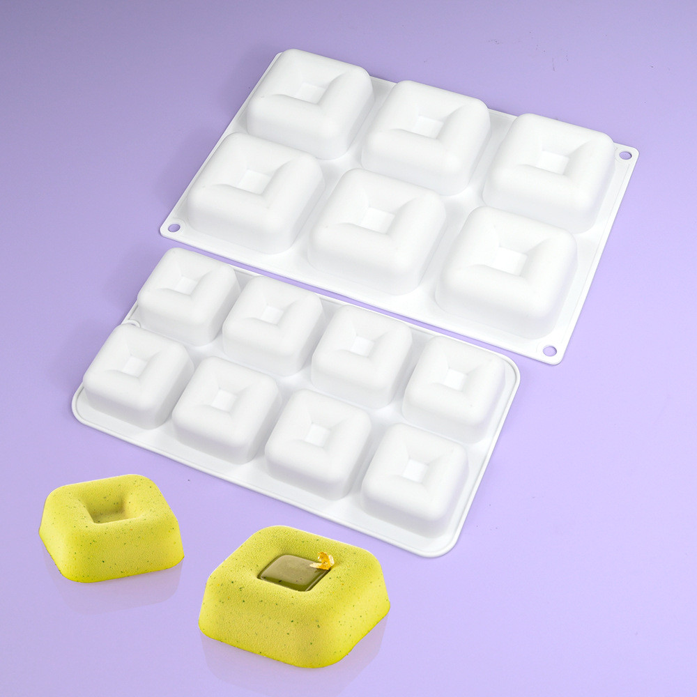 Hình Bầu Dục Hình Chữ Nhật Savarin Pudding Cup Khuôn Bánh Silicon DIY Tròn Tart Mousse Khuôn Bánh Ngọt Pháp Khuôn Nướng Bánh