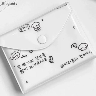 EGN Ins Style Cream Puppy Lưới Đơn Lá Rời Thẻ Sách Phong Bì Túi Đựng Thẻ Album Túi Bảo Quản N