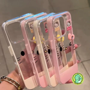 Vỏ viền Kitty Fase cho Redmi Note 14 13 11 Pro Plus 12 Turbo 11S 13C 13R K80 K70 Pro K60 Pro Ultra K50i Turbo 3 5G 4G Vỏ trong suốt Vỏ điện thoại mềm hình mèo hoạt hình dễ thương 3D nơ