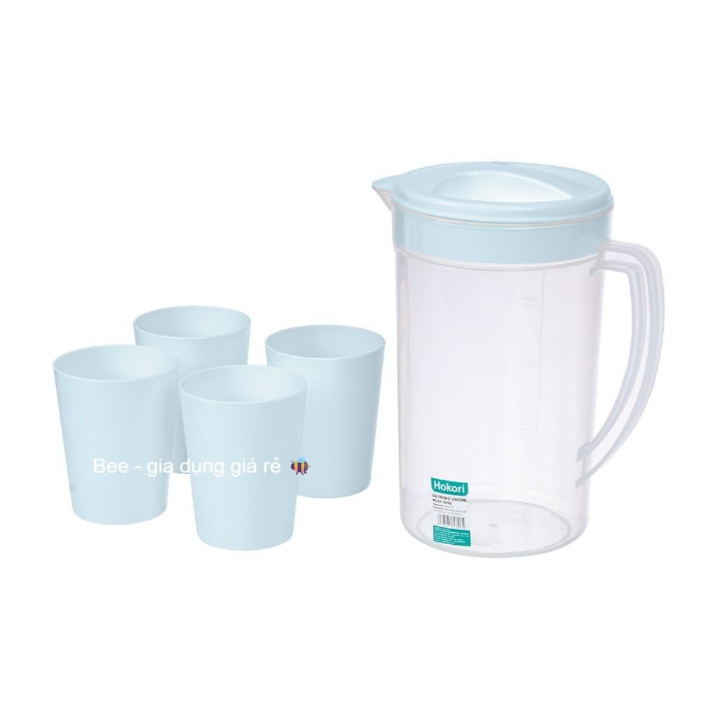 Bộ ca cốc trong 2,5L kèm 4 cốc 330ml chính hãng VIỆT NHẬT (ms 6052-1)