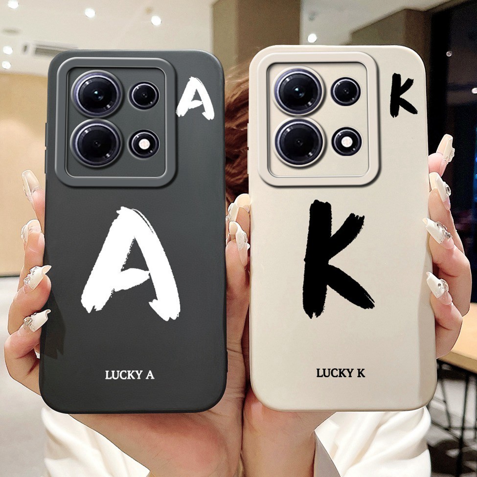 Infinix Note 30 X6833B X6716B Vỏ Infinix Note 30 5G X6711 Ốp Lưng Chữ Thời Trang Đơn Giản Thiết Kế Họa Tiết A-Z Ốp Lưng Chống Sốc Silicon