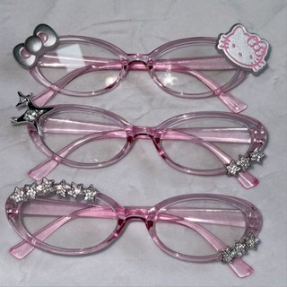 Ya Culture helloKitty helloKitty Bow ins Kính khung màu hồng hình bầu dục