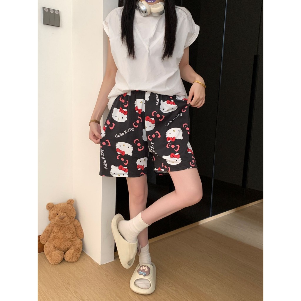 Anime Mùa Hè Người Nhện Quần Ngủ Nhật Bản Hello Kitty In Hình Quần Short Nữ Thông Thường [BL]