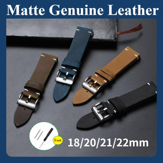 Dây đeo đồng hồ da bò chính hãng mờ 18mm 20mm 21mm 22mm Thay đổi màu sáp Patina Dây đeo đồng hồ đa năng Replacement Retro Vintage Cổ điển Nam Nữ Quà tặng kinh doanh cổ điển