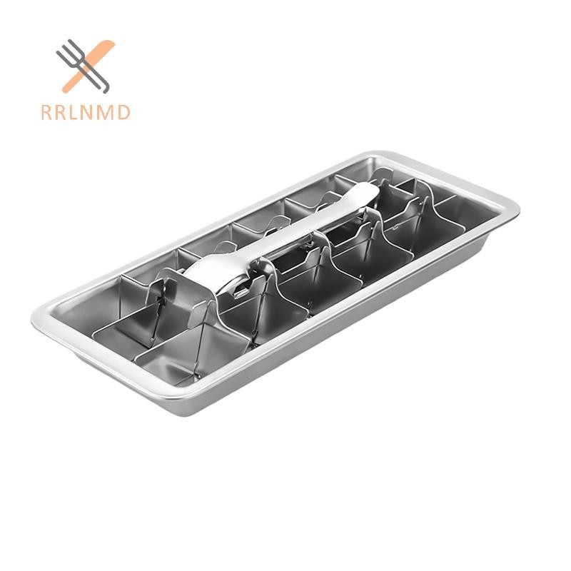 Khay đá viên bằng thép không gỉ RRLNMD cho tủ đông, Khay đá kim loại có đòn bẩy, Khay đá lấy cảm hứng từ cổ điển MỚI