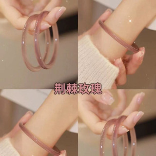 Vòng Tay Thủy Tinh Màu Hoa Hồng Giả Ngọc Vòng Tay Nữ Phong Cách Trung Hoa Mới Cổ Handmade Phụ Kiện Người Bạn Thân Nhất Vòng Tay
