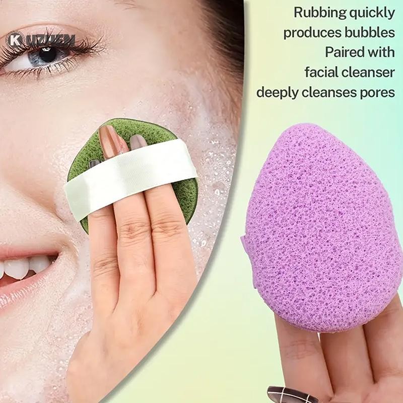 KUZHEN 3 Cái Làm Sạch Mặt Puff Mềm Mại Thân Thiện Với Da Nhanh Tạo Bọt Làm Sạch Sâu Vệ Sinh Mặt Rửa Mặt Miếng Bọt Biển Chăm Sóc Da Mặt Dụng Cụ3P HOT