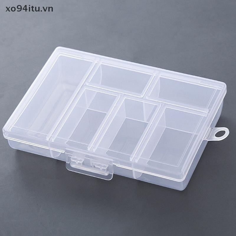 XOITU Di Động Trong Suốt Hình Chữ Nhật 6 Lưới Hộp Bảo Quản Cho Nút Hạt Hộp Đựng Thuốc Hộp Đựng Trang Sức Hộp Trưng Bày VN