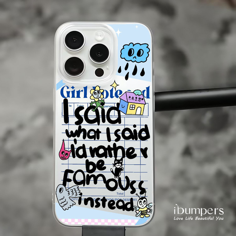 ibumpers Ốp Điện Thoại iPhone Dễ Thương Đơn Giản Họa Tiết Tiếng Anh Ốp Lưng Trong Suốt Nhám Mờ Chống Bẩn Chống Sốc Cho IPhone 16 15 14 12 13 11 Pro Max IP 7 8 Plus X XS XR