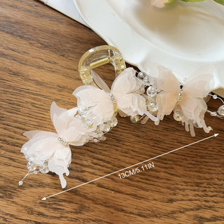 Vuốt Tóc Barrettes Với Bướm Trang Trí Đuôi Ngựa Giá Đỡ Cá Mập Lớn Cho Tóc DIY Phụ Kiện Tạo Kiểu