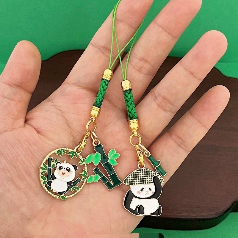 Phụ Kiện Điện Thoại Di Động Gấu Trúc Tre Bện Móc Khóa Dây Đeo Điện Thoại Di Động Chống Mất Mặt Dây Chuyền Nhỏ Seito Tứ Xuyên Văn Hóa Sáng Tạo Quà Tặng Kỷ Niệm