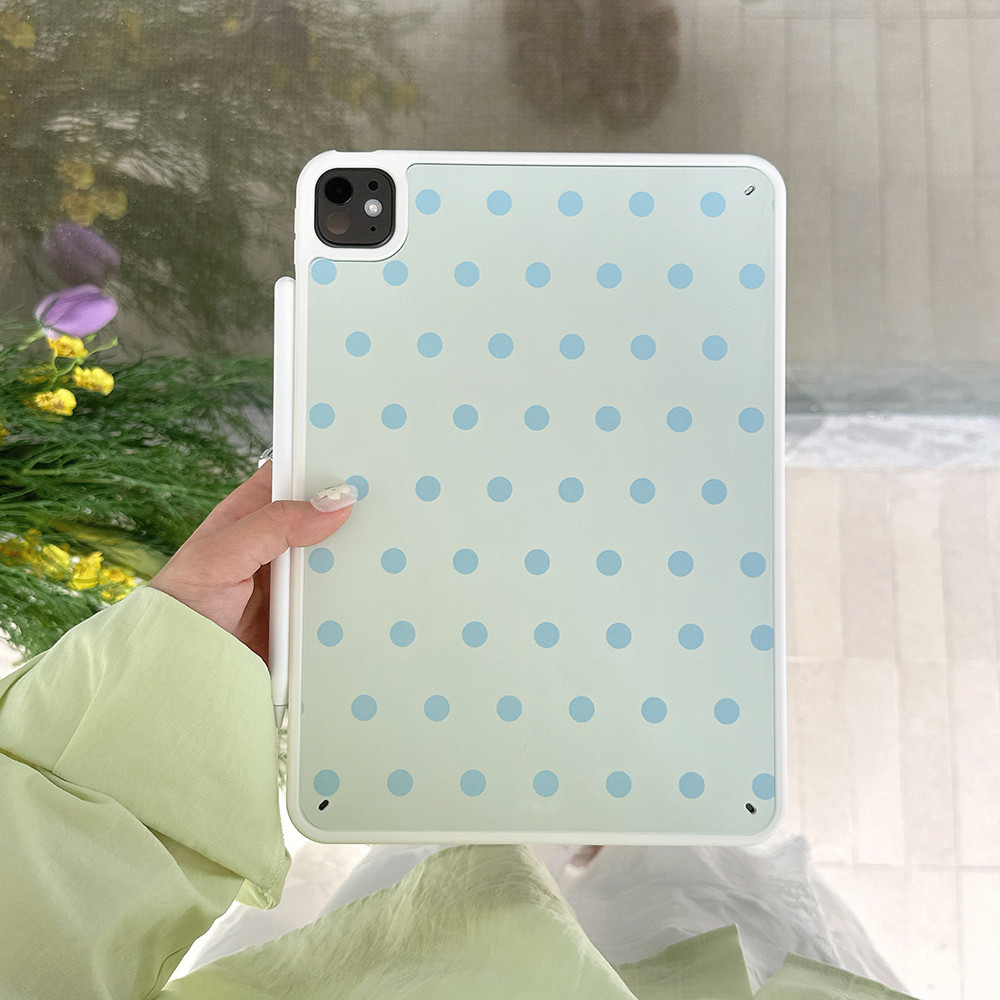 Vỏ cứng Acrylic Blue Wave Point Cover cho Mini6 Mini7 A17Pro IPad 5 6 7 8 9 10 11 A16 Air 2 3 4 5 6 Air 11 M2 Pro10.5 10.2 "Pro11 2018 2020 2021 2022 M4 Pro13 2024 2025