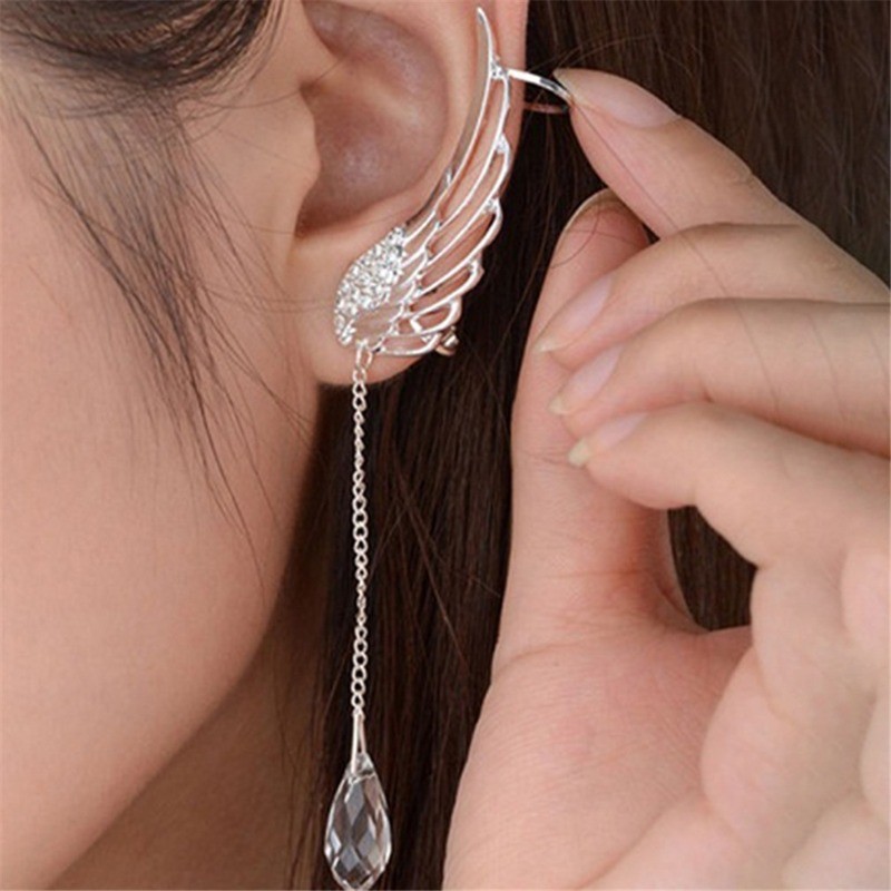Dây tai tua rua sóng sành điệu tinh tế - Thiết kế hình học bông tai dangle dài bằng đồng - Phụ kiện thời trang