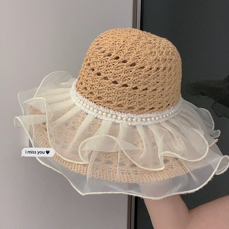 Hạt đầy màu sắc Mũ đi biển phong cách mục vụ