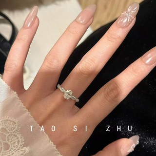 Nhẫn Bạc Nữ Kim Cương Lớn Hình Bầu Dục Điều Chỉnh được Nhẫn Nữ Micro Lát Zircon Xoắn Vòng Xoắn Ốc Sang Trọng Cao Cấp