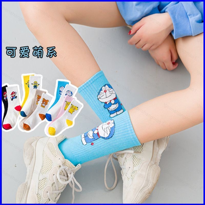PS1 Doremon Tất Nữ Giữa Ống Thu Đông Dễ Thương Nhật Bản Mềm Mại Em Gái ins Triều Pikachu Nam Mùa Hè Tất