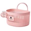 Giỏ nhựa treo đồ đính miệng rộng vui nhộn màu hồng trắng 13.4x10x15cm