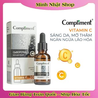 Serum Compliment 20% Vitamin C dưỡng trắng, mờ thâm, căng bóng da 27ml của Nga