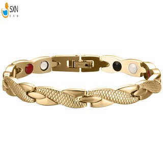 Vòng đeo tay nam châm Ion âm và năng lượng Germanium Vòng đeo tay mạ bạc cho nam giới một kích thước