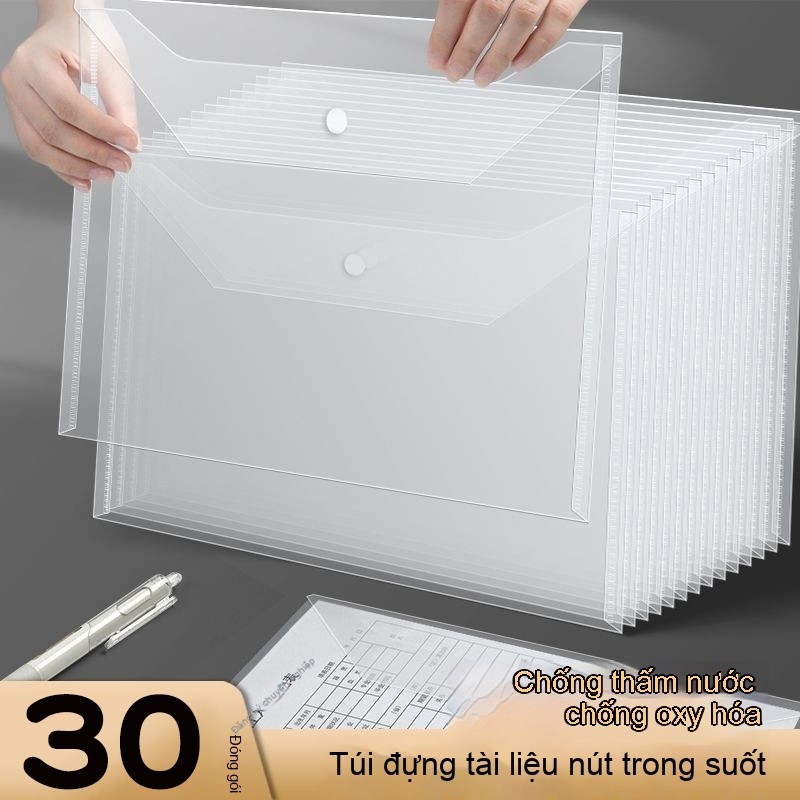Túi Đựng Tài Liệu A4 Trong Suốt Có Cúc Bấm Chống Nước - Bìa File Nhựa ...