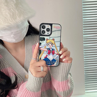 Ốp điện thoại gương hoạt hình dễ thương Sailor Moon cho iPhone 16 15 11 12 13 14 Pro Max X Xr Xs
