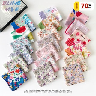 Khăn đa năng cotton linen 58cm cho nữ, vuông nhỏ, chống nắng, bảo vệ cổ, thời trang mùa hè 2025