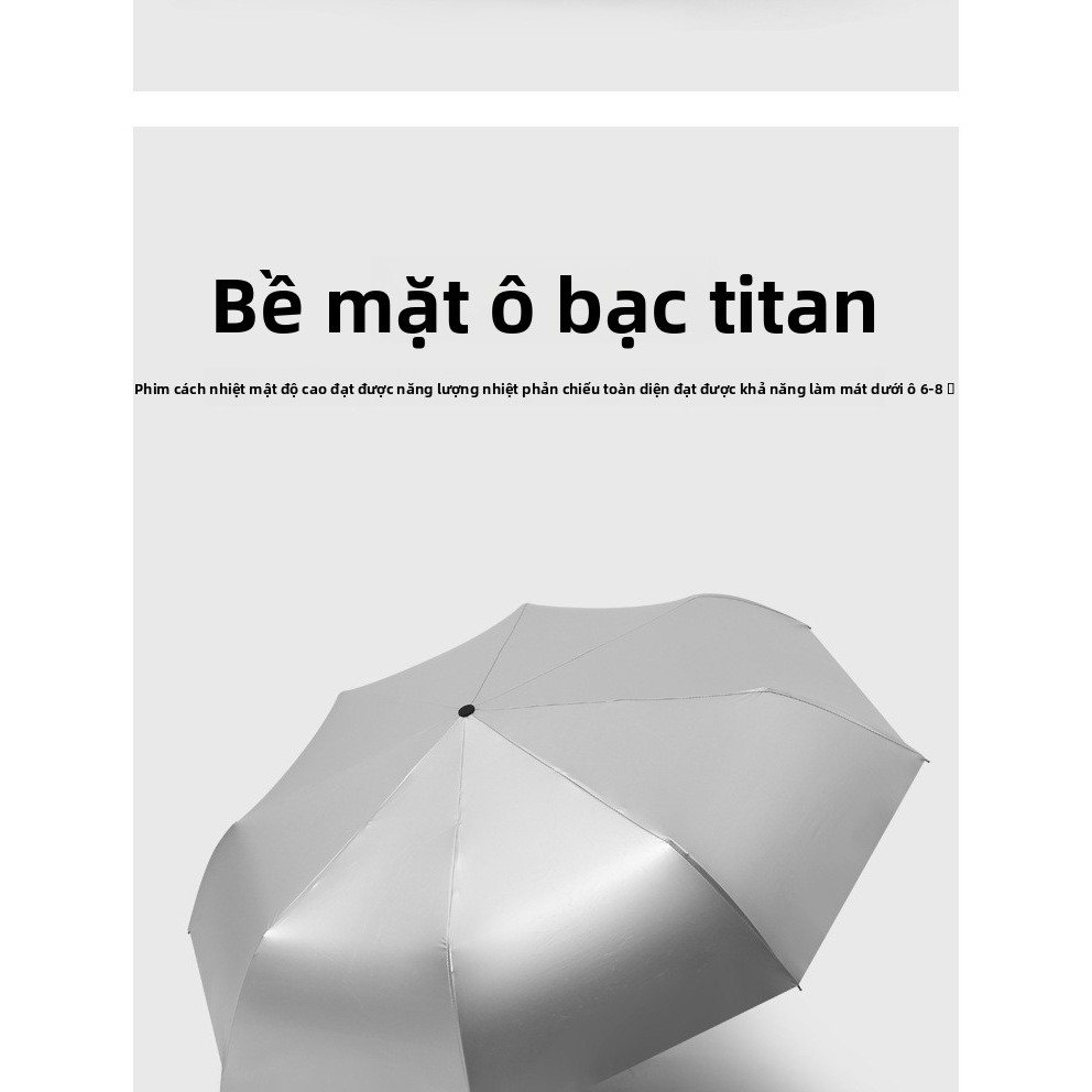 Ô 8-Bone Titan Bạc Cao Su Ba Mặt Tự Động Ô Chống Nắng Tấm Che Nắng Ô Ra