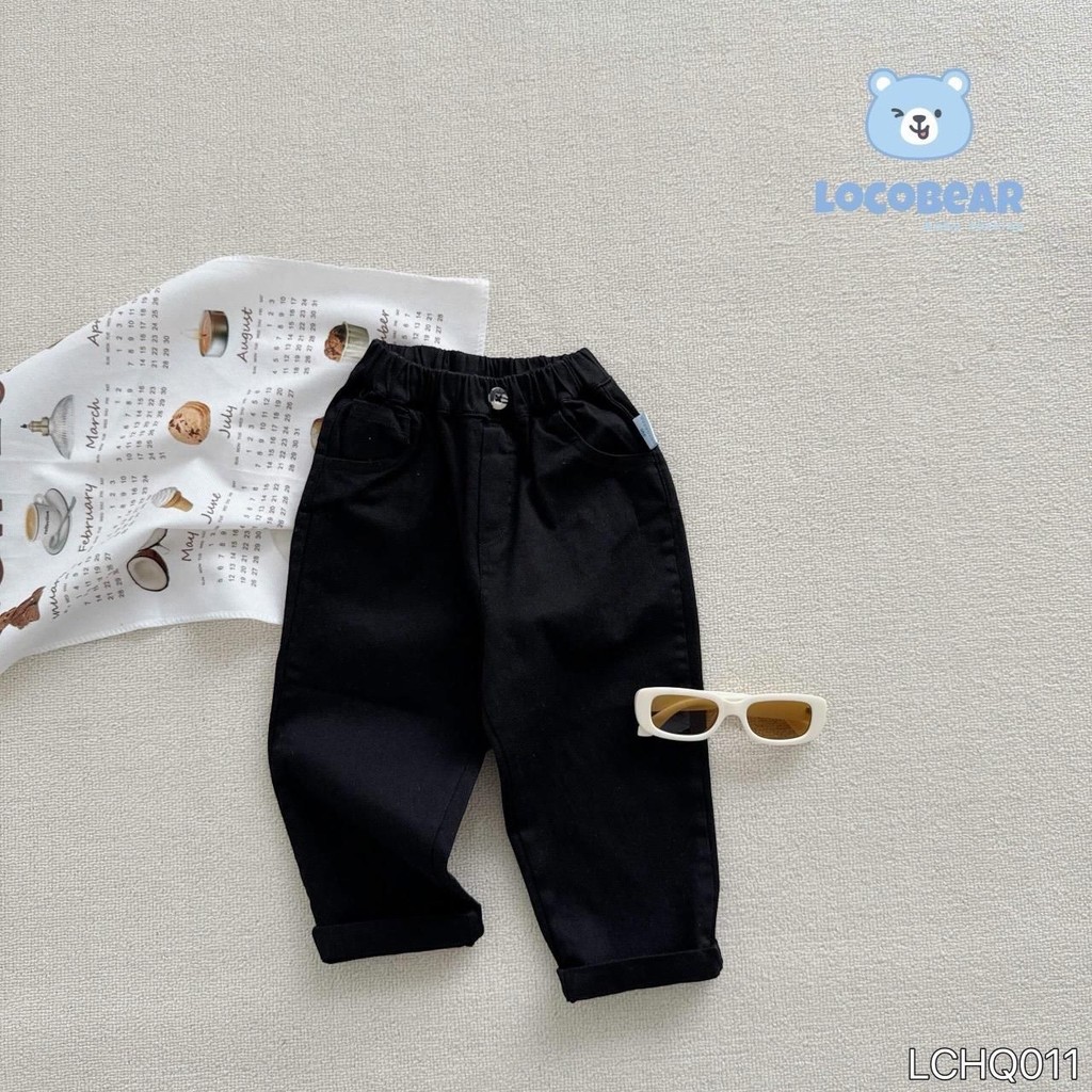 Quần kaki bé trai Locobear LCHQ011 dài basic phong cách Hàn Quốc – quần trẻ em nam size 80-140 (9-29kg)