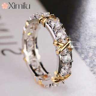 ❤ Nguyên Bản Cổ Điển Bốn Màu Tùy Chọn Thời Trang Nguyên Bản X Màu Tách Nhẫn Moissanite Mạ Vàng Hoa Hồng Nhẫn Nữ Sang Trọng Cưới Người Yêu Trang Sức