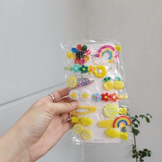 Set 14 Kẹp Tóc  Đáng Yêu Cho Bé Gái Giá Siêu Tốt  (Hồng, Tím, Vàng, Xanh, Nâu)