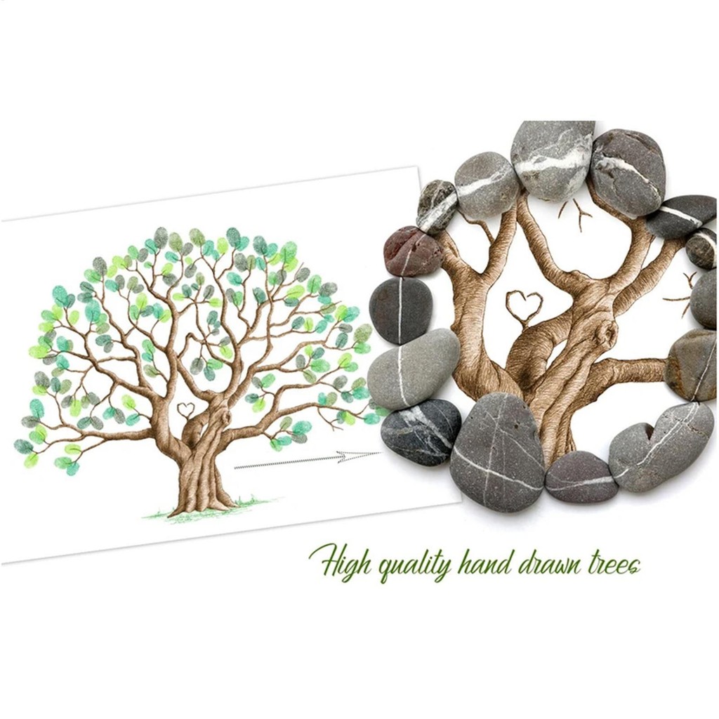 Fingerprint Tree Canvas Creative Guest Book Large Wedding Fingerprint Thumbprint Tree Family Signature Canvas gelhvn