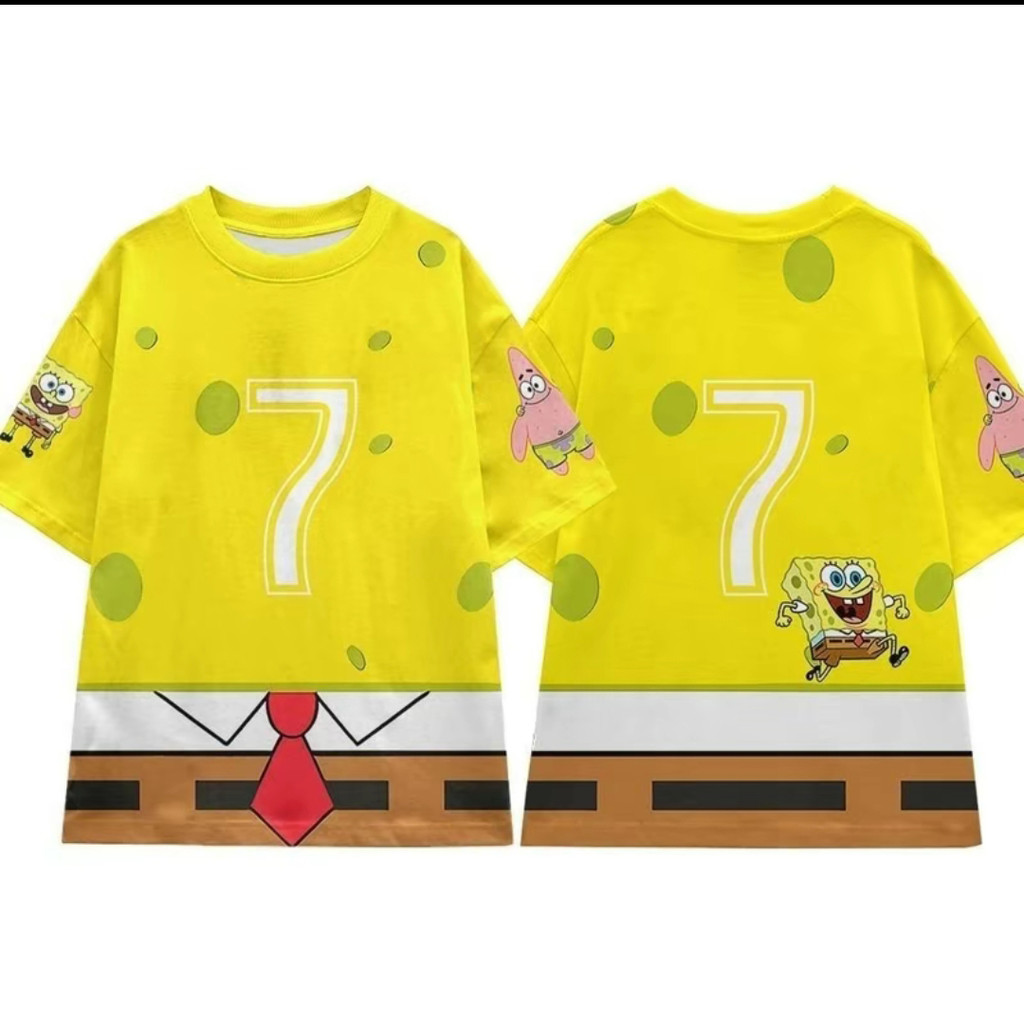 GC12 SpongeBob SquarePants Patrick Star Áo thun anime hoạt hình tay ngắn hàng đầu GC12