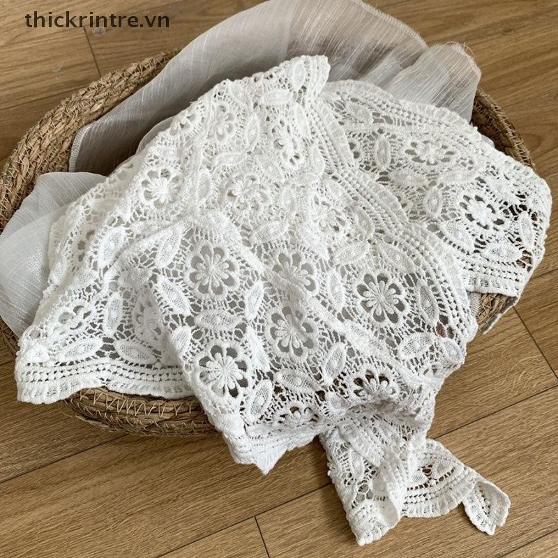 Khăn ren mùa hè THI Khăn quàng cổ tam giác phong cách Hàn Quốc, Thắt lưng Boho cho bé gái, Phụ kiện ảnh nông thôn VN