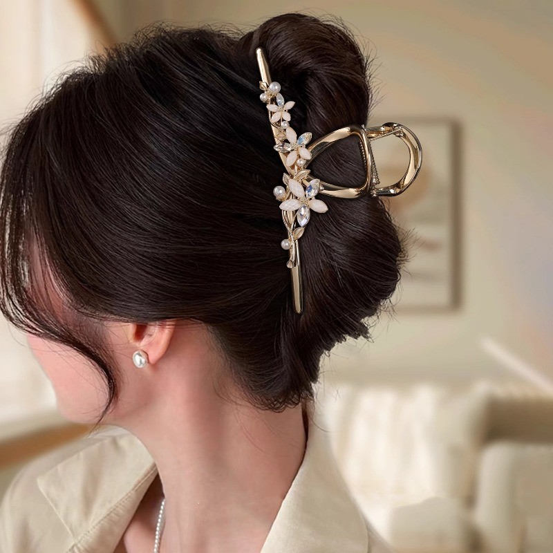 MAUROPOLI [Sẵn Sàng] Kẹp Hoa Cao Cấp Phong Cách Mới Nữ Ngọc Trai Đầu Sau Tóc Cá Mập Kẹp Mũ Đội Đầu Tinh Tế Phụ Kiện Tóc