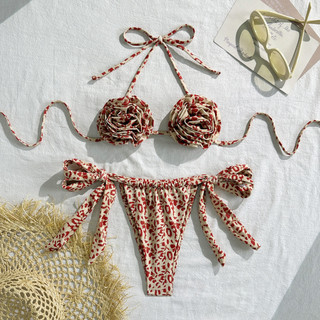 Đồ bơi nữ Dây hoa báo Đồ bơi Bikini hai mảnh