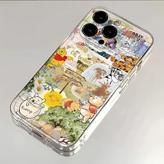 Ốp điện thoại hình gấu khâu toàn màn hình Thích hợp cho iPhone 14ProMax 15Pro XR 13Pro 12ProMax 16Pro 15Plus 14 13ProMax XS Vỏ bảo vệ chống sốc trong suốt chống sốc chống mài mòn