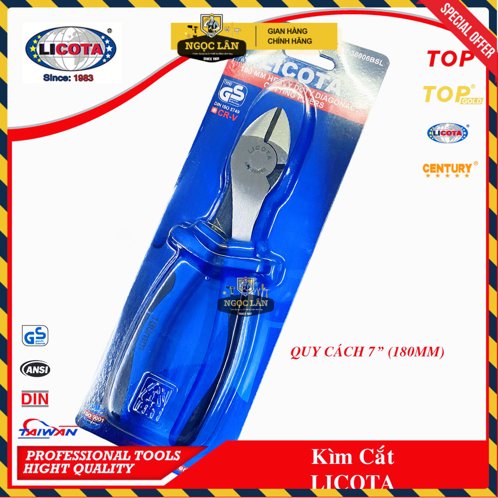 [Chính hãng] Kìm cắt Licota 7" (180mm), 8" (200mm) hàng Đài Loan cao cấp