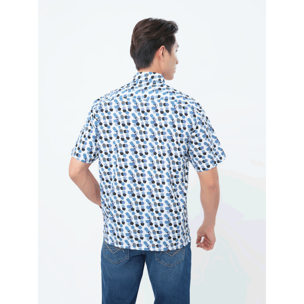 Sơ mi tay ngắn lai ngang VIETTIEN SMART CASUAL vải Bamboo phom REGULAR VT00000378
